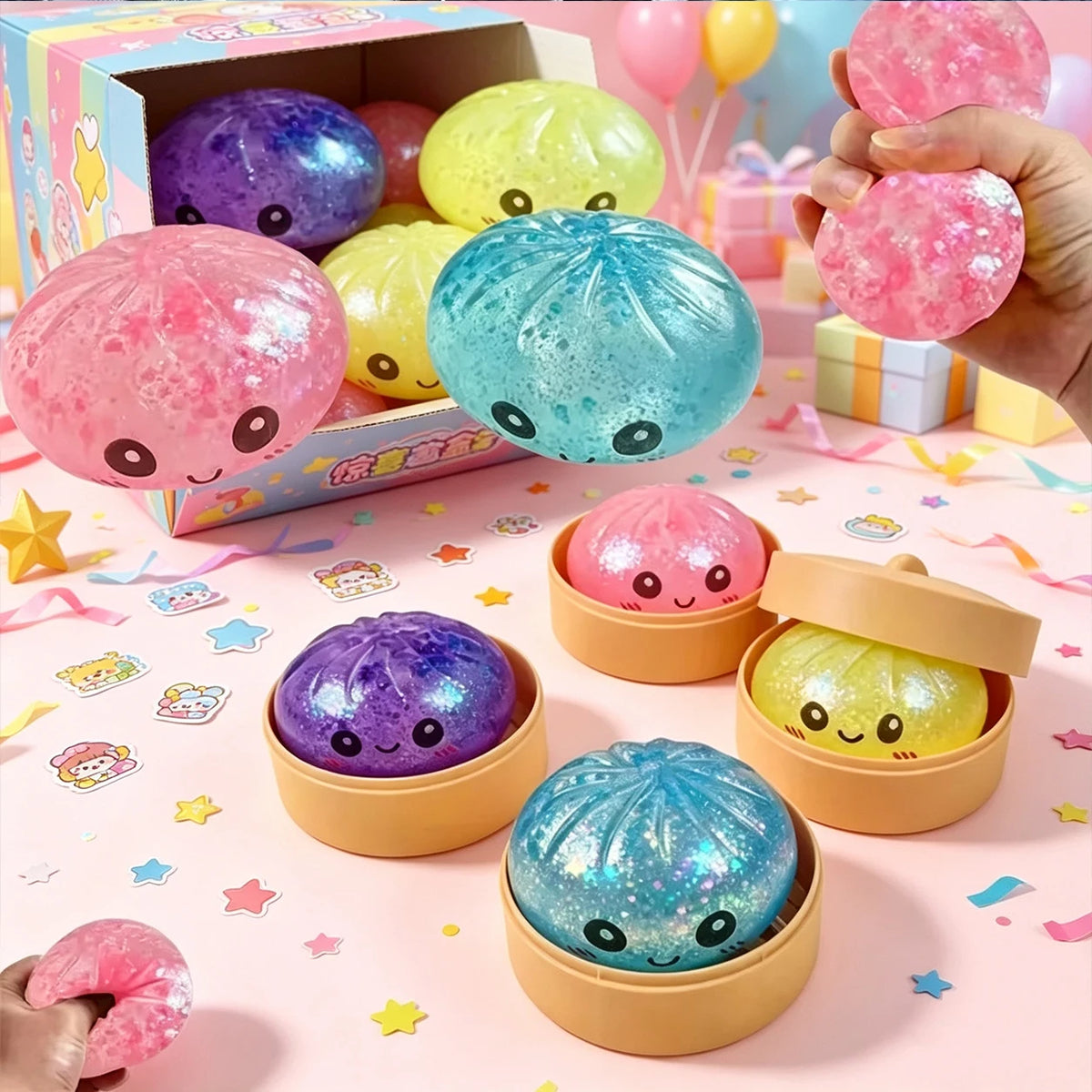 Boule Squishy Boulette Pailletée – Blind Box